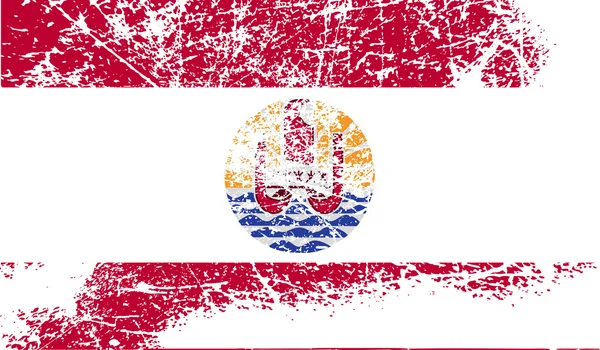 Bandeira da polinésia francesa com textura antiga. Vetor — Vetor de Stock