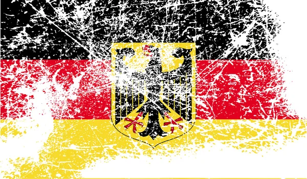 Brazos de bandera de Alemania con textura antigua. Vector — Archivo Imágenes Vectoriales