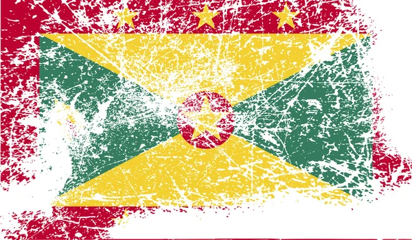 Flagge von Grenada mit alter Textur. Vektor — Stockvektor