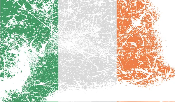 Vlag van Ierland met oude textuur. Vector — Stockvector