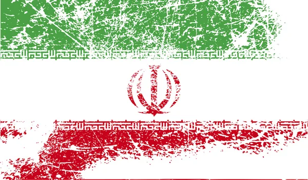 Flag of Iran with old texture. Vector — Stock Vector
