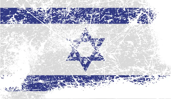 Drapeau d'Israël avec une texture ancienne. Vecteur — Image vectorielle