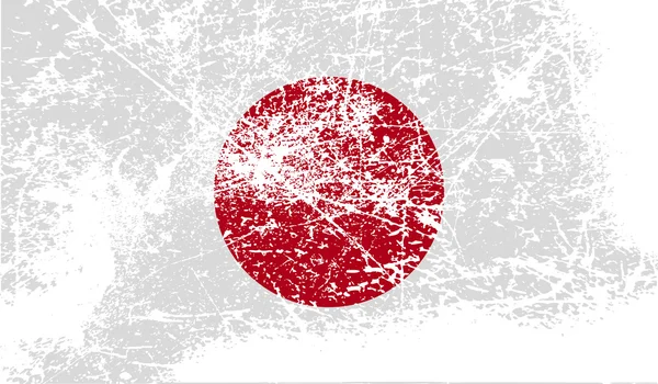 Bandera de Japón con textura antigua. Vector — Vector de stock