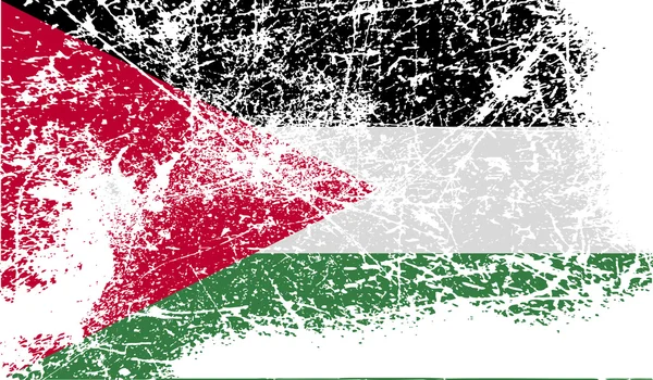 Drapeau de Jordanie avec une texture ancienne. Vecteur — Image vectorielle