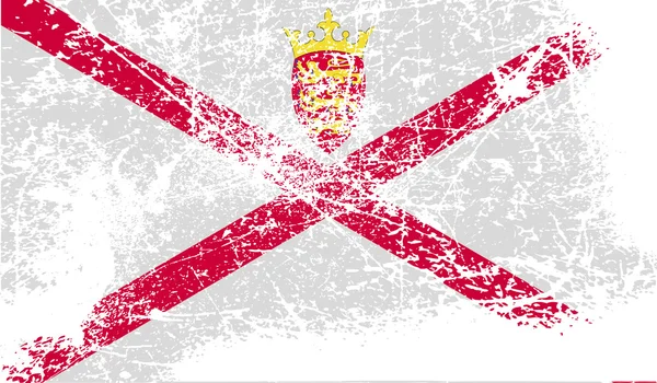 Flag of Jersey with old texture. Vector — Stock Vector
