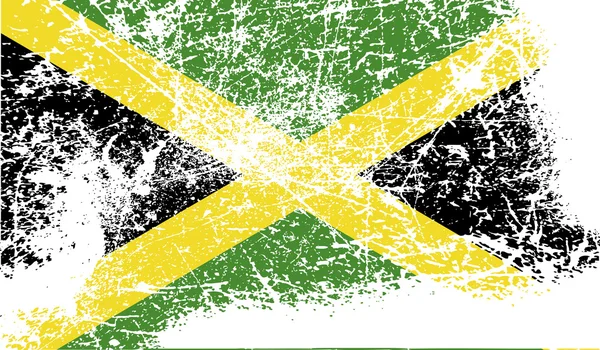 Bandeira da Jamaica com textura antiga. Vetor — Vetor de Stock