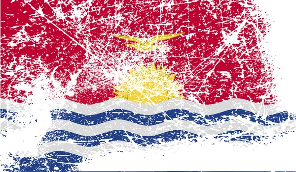 Bandera de Kiribati con textura antigua. Vector — Vector de stock