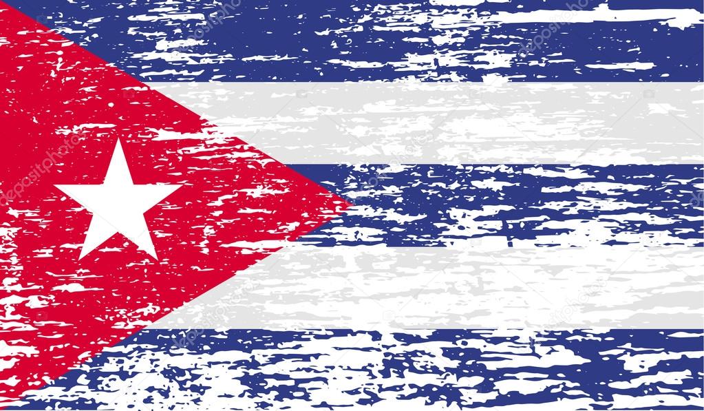 Flag of Cuba with old texture. Vector