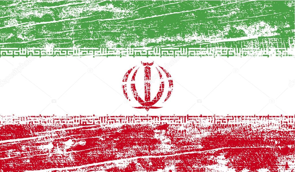 Flag of Iran with old texture. Vector