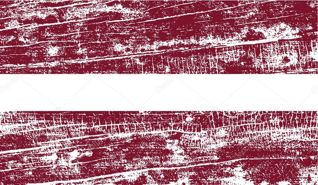 Flag of Latvia with old texture. Vector