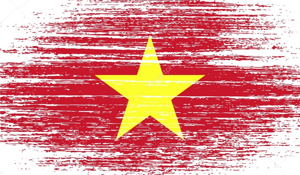 Flag of Vietnam with old texture. Vector