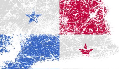 Panama bayrağı eski doku ile. Vektör