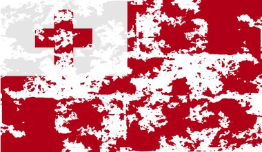 Tonga bayrağı eski doku ile. Vektör