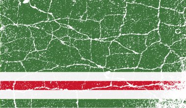 Çeçen Cumhuriyeti İçkerya bayrağı eski doku ile. Vektör