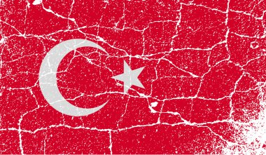 Eski doku ile bayrak Türkiye'nin. Vektör