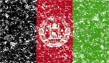 Afganistan bayrağı eski doku ile. Vektör