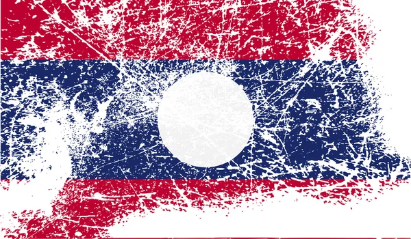 Drapeau du Laos avec une texture ancienne. Vecteur — Image vectorielle