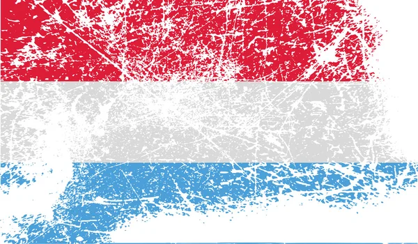 Bandera de Luxemburgo con textura antigua. Vector — Archivo Imágenes Vectoriales