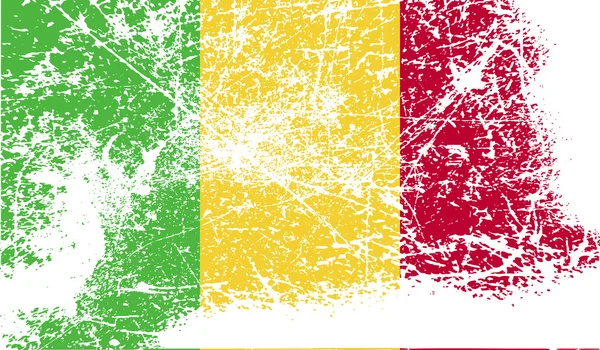 Bandiera del Mali con vecchia texture. Vettore — Vettoriale Stock