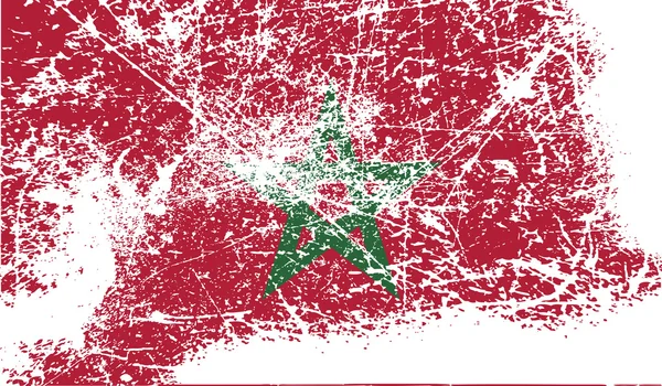 오래 된 텍스처와 모로코의 국기입니다. 벡터 — 스톡 벡터