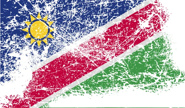 Vlag van Namibië met oude textuur. Vector — Stockvector