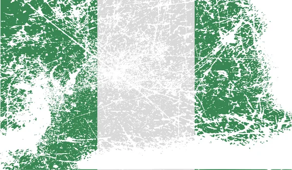 Flag of Nigeria with old texture. Vector — Stock Vector