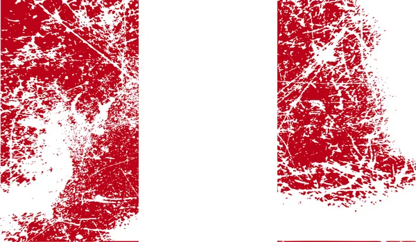 Bandera de Perú con textura antigua. Vector — Vector de stock