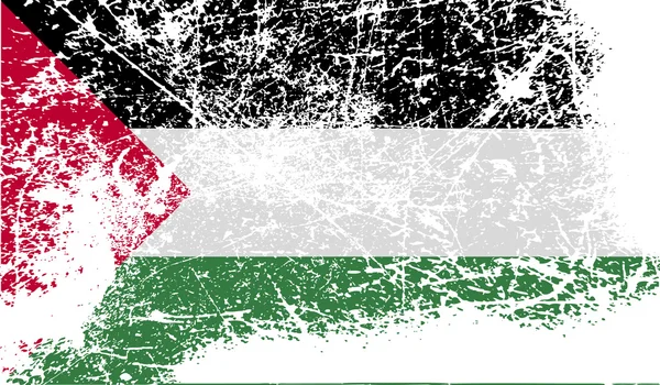 Drapeau de Palestine avec une texture ancienne. Vecteur — Image vectorielle