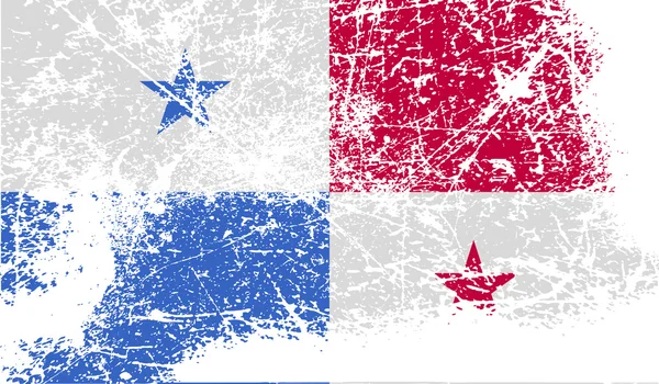 Panama bayrağı eski doku ile. Vektör — Stok Vektör