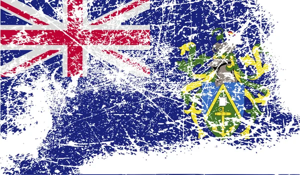 Bandera de Islas Pitcairn con textura antigua. Vector — Vector de stock