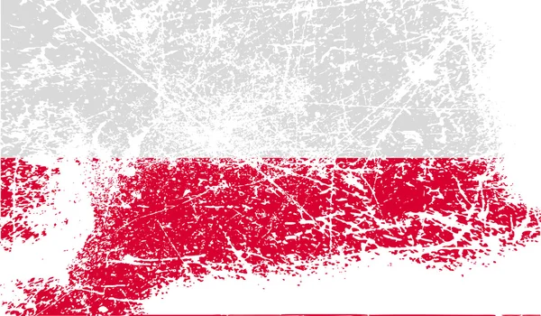 Bandera de Polonia con textura antigua. Vector — Vector de stock