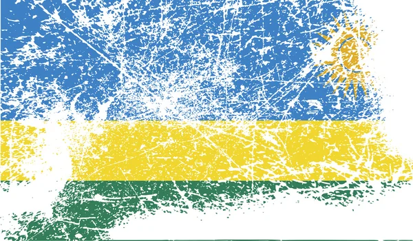 Bandera de Ruanda con textura antigua. Vector — Archivo Imágenes Vectoriales