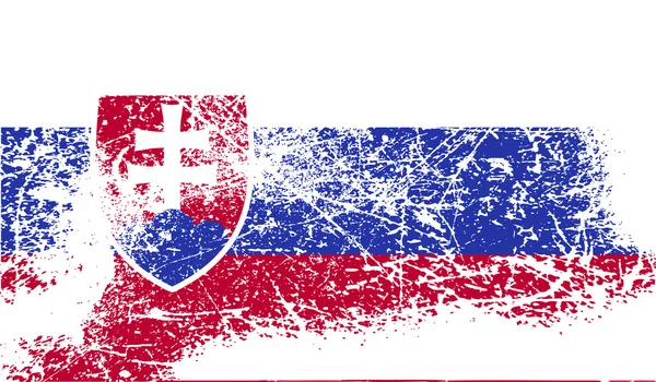Bandeira da Eslováquia com textura antiga. Vetor —  Vetores de Stock