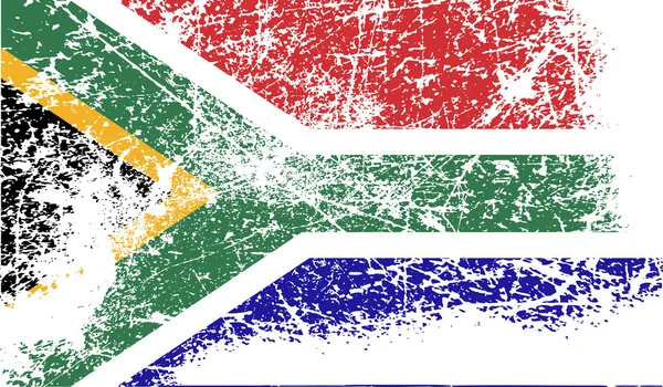 Flagga Sydafrika med gamla konsistens. Vektor — Stock vektor