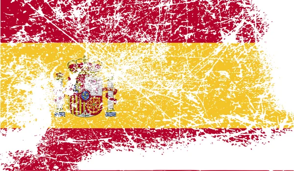 Bandeira da Espanha com textura antiga. Vetor —  Vetores de Stock