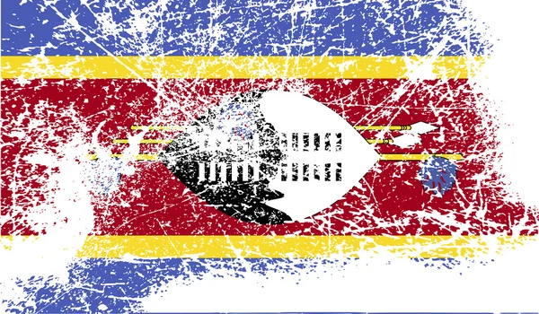 Drapeau du Swaziland avec une texture ancienne. Vecteur — Image vectorielle