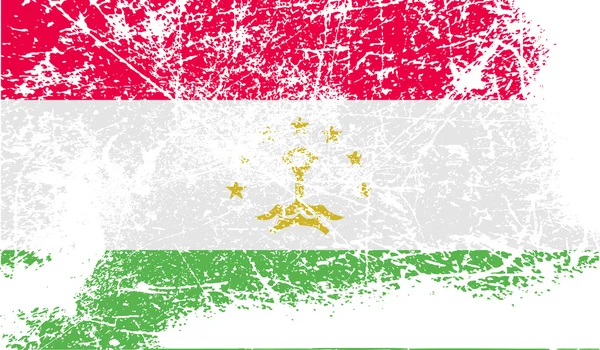 Bandiera del Tagikistan con vecchia texture. Vettore — Vettoriale Stock