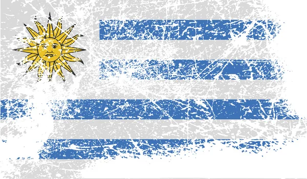 Bandera de Uruguay con textura antigua. Vector — Vector de stock