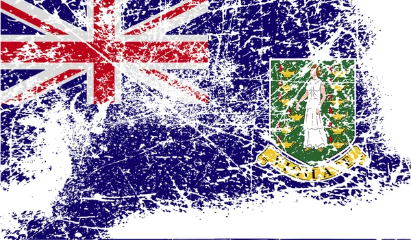 Flag of Virgin Islands UK with old texture. Vector — Stock Vector