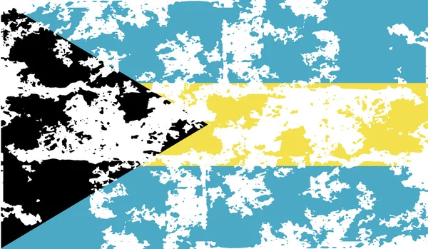 Bandeira de Bahamas com textura antiga. Vetor — Vetor de Stock