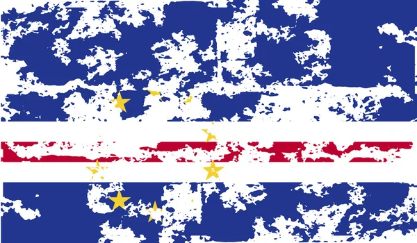 Bandeira de Cabo Verde com textura antiga. Vetor —  Vetores de Stock