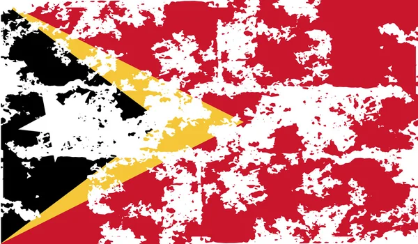 Bandeira de Timor Leste com textura antiga. Vetor —  Vetores de Stock