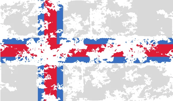 Bandiera delle Isole Faroe con vecchia texture. Vettore — Vettoriale Stock