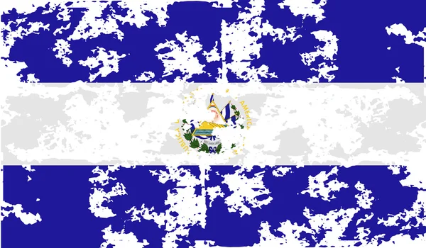 Flagga El Salvador med gamla konsistens. Vektor — Stock vektor