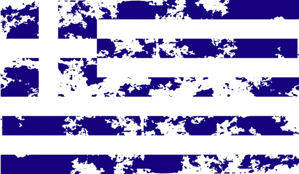 Yunanistan bayrağı eski doku ile. Vektör — Stok Vektör