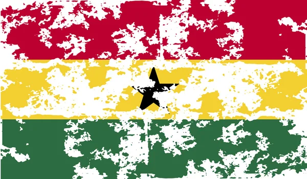 Флаг Ганы со старой текстурой. Вектор — стоковый вектор