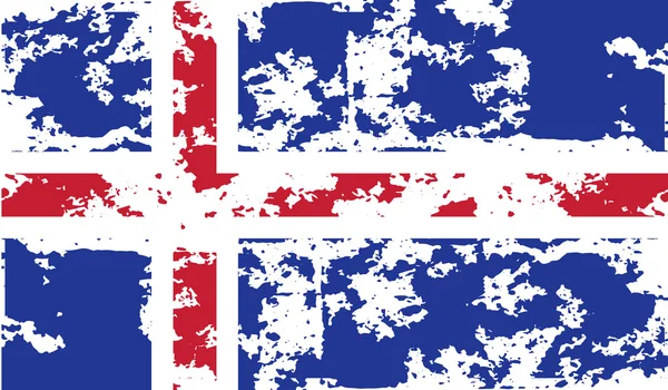 Flagge von Island mit alter Textur. Vektor — Stockvektor
