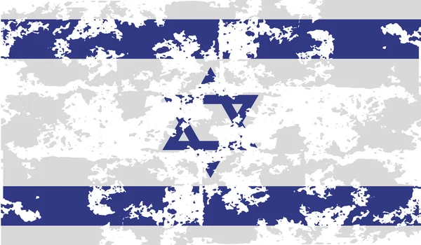 Israe-flagge mit alter struktur. Vektor — Stockvektor