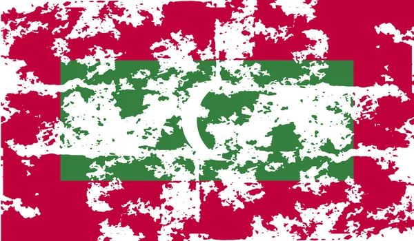 Bandera de Maldivas con textura antigua. Vector — Vector de stock