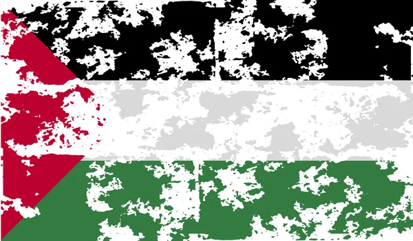 Drapeau de Palestine avec une texture ancienne. Vecteur — Image vectorielle